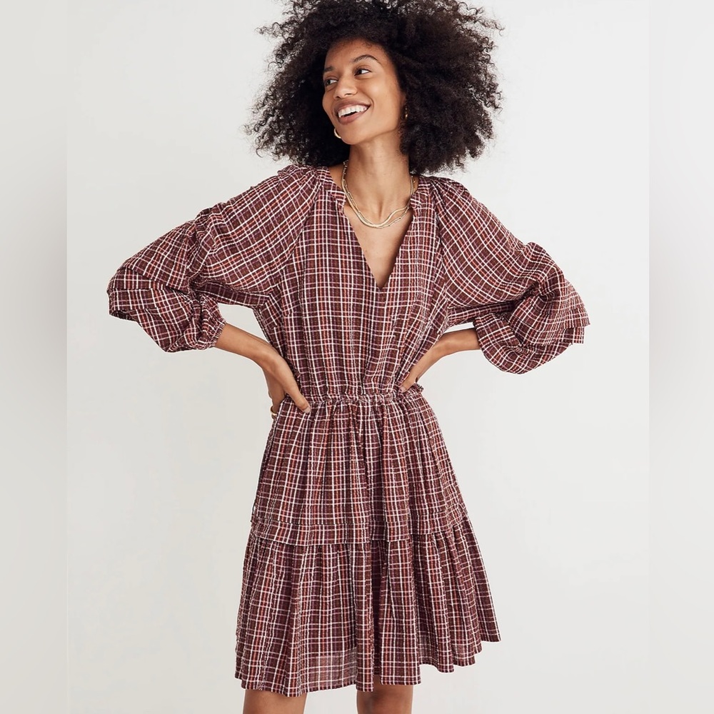 NWT Madewell Seersucker Wrap Mini Dress